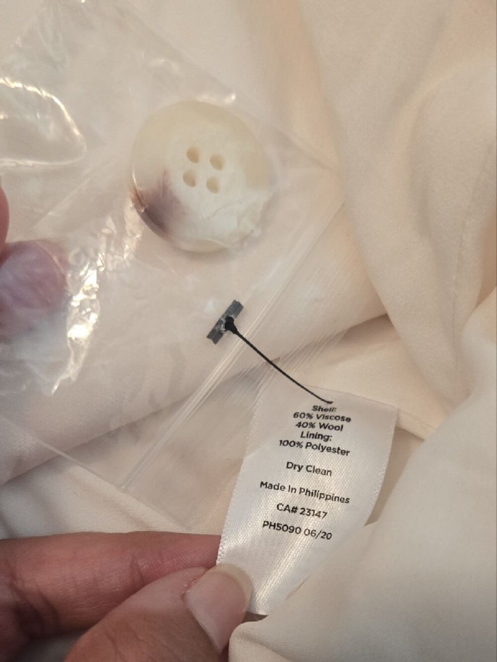 Talbots Cream Textured Two-Button Blazer - Picture 6 of 11